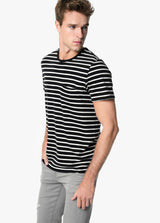 BLACK W/ WHITE STRIPE