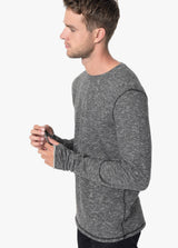 BLACK HEATHER STRIPE