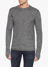 BLACK HEATHER STRIPE