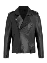 LEATHER MOTO JACKET - JET BLACK