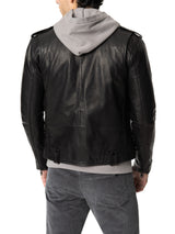 LEATHER MOTO JACKET - JET BLACK