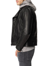 LEATHER MOTO JACKET - JET BLACK