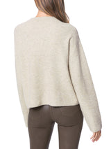 FASHIONED FUNNEL NECK BOXY SWEATER - OATMEAL