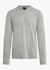 WINTZ L/S SLUB HENLEY - HEATHER GREY