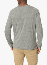 WINTZ L/S SLUB HENLEY - HEATHER GREY