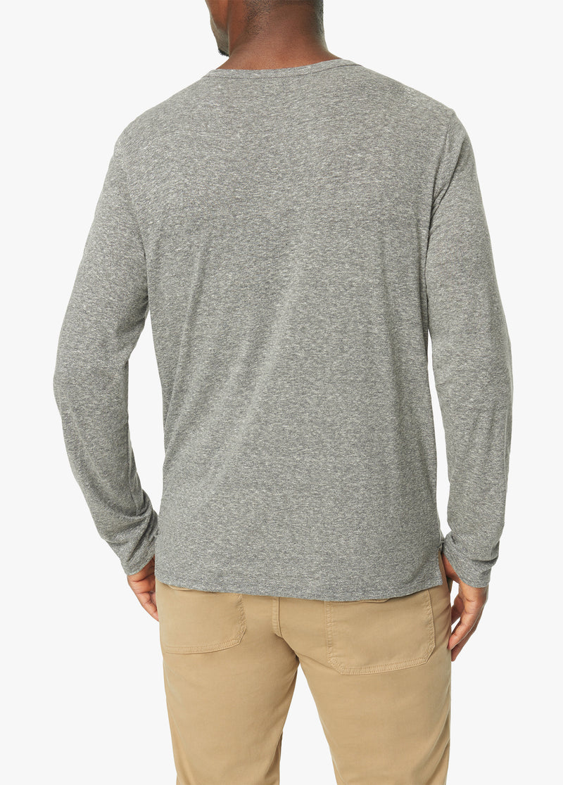WINTZ L/S SLUB HENLEY - HEATHER GREY
