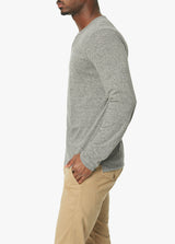 WINTZ L/S SLUB HENLEY - HEATHER GREY