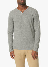 WINTZ L/S SLUB HENLEY - HEATHER GREY