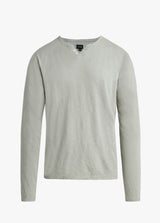 WINTZ L/S SLUB HENLEY - HEATHER GREY