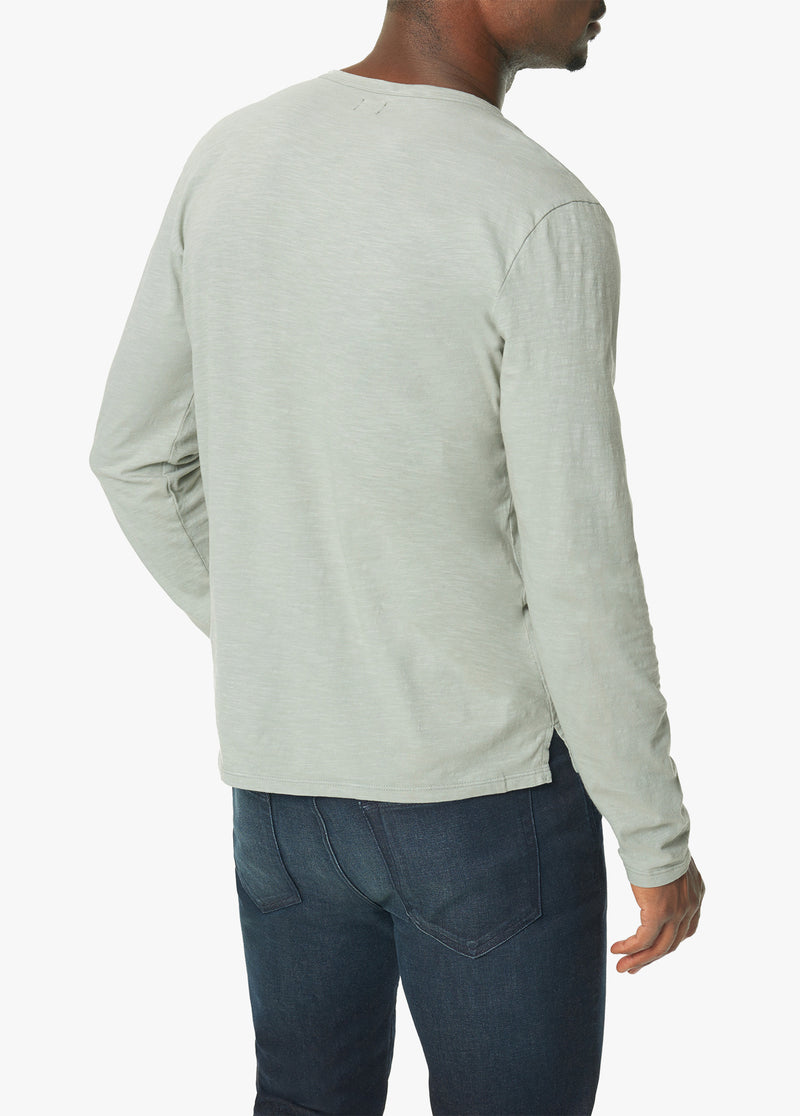 WINTZ L/S SLUB HENLEY - HEATHER GREY