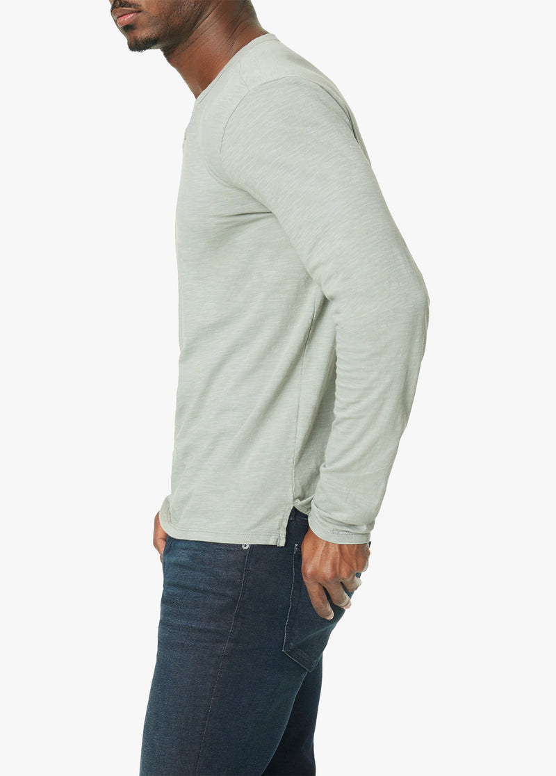 WINTZ L/S SLUB HENLEY - HEATHER GREY