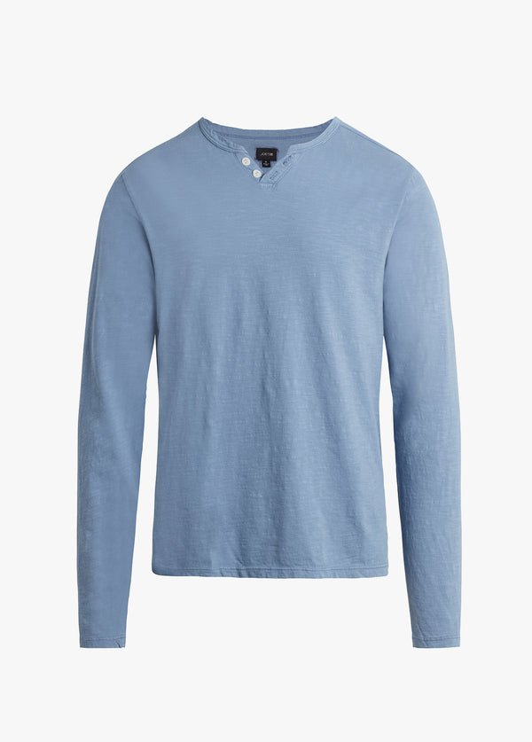 WINTZ L/S SLUB HENLEY - HEATHER GREY