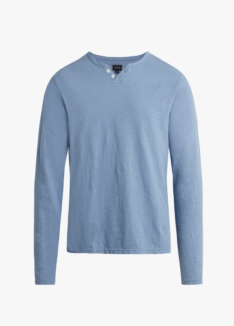 WINTZ L/S SLUB HENLEY - HEATHER GREY