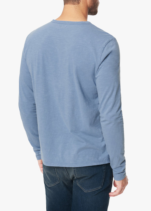 WINTZ L/S SLUB HENLEY - HEATHER GREY
