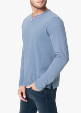 WINTZ L/S SLUB HENLEY - HEATHER GREY