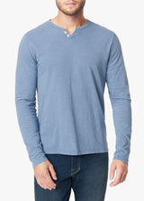 WINTZ L/S SLUB HENLEY - HEATHER GREY