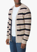 L/S STRIPED CARDIGAN - HARVEST STRIPE