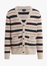 L/S STRIPED CARDIGAN - HARVEST STRIPE
