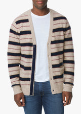 L/S STRIPED CARDIGAN - HARVEST STRIPE