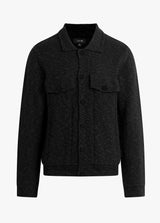 KNIT TRUCKER JACKET - BLACK