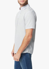 SHORT SLEEVE BUTTON DOWN STITCHED STRIPE