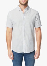 SHORT SLEEVE BUTTON DOWN STITCHED STRIPE