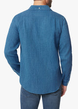 INDIGO LINEN DOBBY