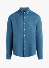INDIGO LINEN DOBBY