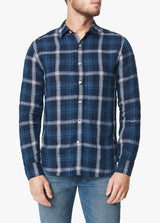INDIGO LINEN PLAID