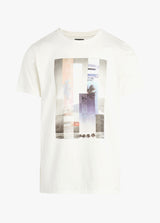MIXED PHOTO S/S CREW NECK T-SHIRT - NATURAL