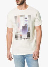 MIXED PHOTO S/S CREW NECK T-SHIRT - NATURAL