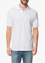 SOLID TWO BUTTON POLO SHIRT - BRILLIANT WHITE