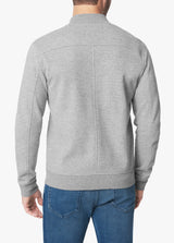 KNIT VARSITY JACKET - CHARCOAL HEATHER G