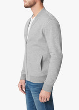 KNIT VARSITY JACKET - CHARCOAL HEATHER G