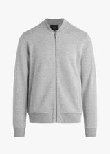 KNIT VARSITY JACKET - CHARCOAL HEATHER G