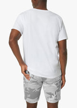 FLOCKED LOGO S/S CREW NECK