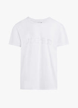 FLOCKED LOGO S/S CREW NECK