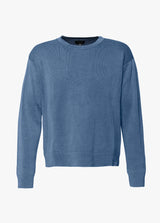 THE L/S CREW NECK - INDIGO