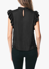 SHIRRED SLEEVE SHELL BLOUSE