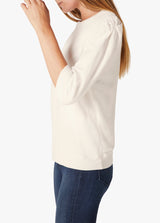 FOLDED PUFF SLEEVE SWEATSHIRT - MILK