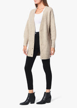 RECYCLED KNIT CARDIGAN - OATMEAL