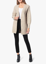 RECYCLED KNIT CARDIGAN - OATMEAL