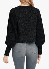 EDITH BOYFRIEND CREW NECK SWEATER - BLACK