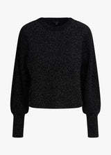 EDITH BOYFRIEND CREW NECK SWEATER - BLACK