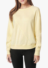 CONTRAST TWISTED RAGLAN SLEEVE SWEATSHIRT - WAX YELLOW