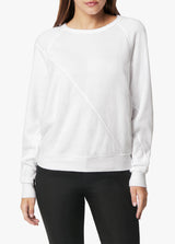 CONTRAST TWISTED RAGLAN SLEEVE SWEATSHIRT - WHITE