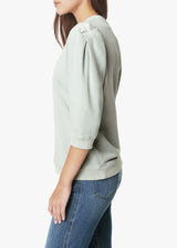FOLDED PUFF SLEEVE SWEATSHIRT - SPEARMINT