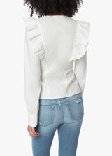THE POPLIN RUFFLE SHIRT - WHITE