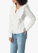 THE POPLIN RUFFLE SHIRT - WHITE