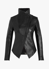 THE WING COLLAR LEATHER JACKET - BLACK